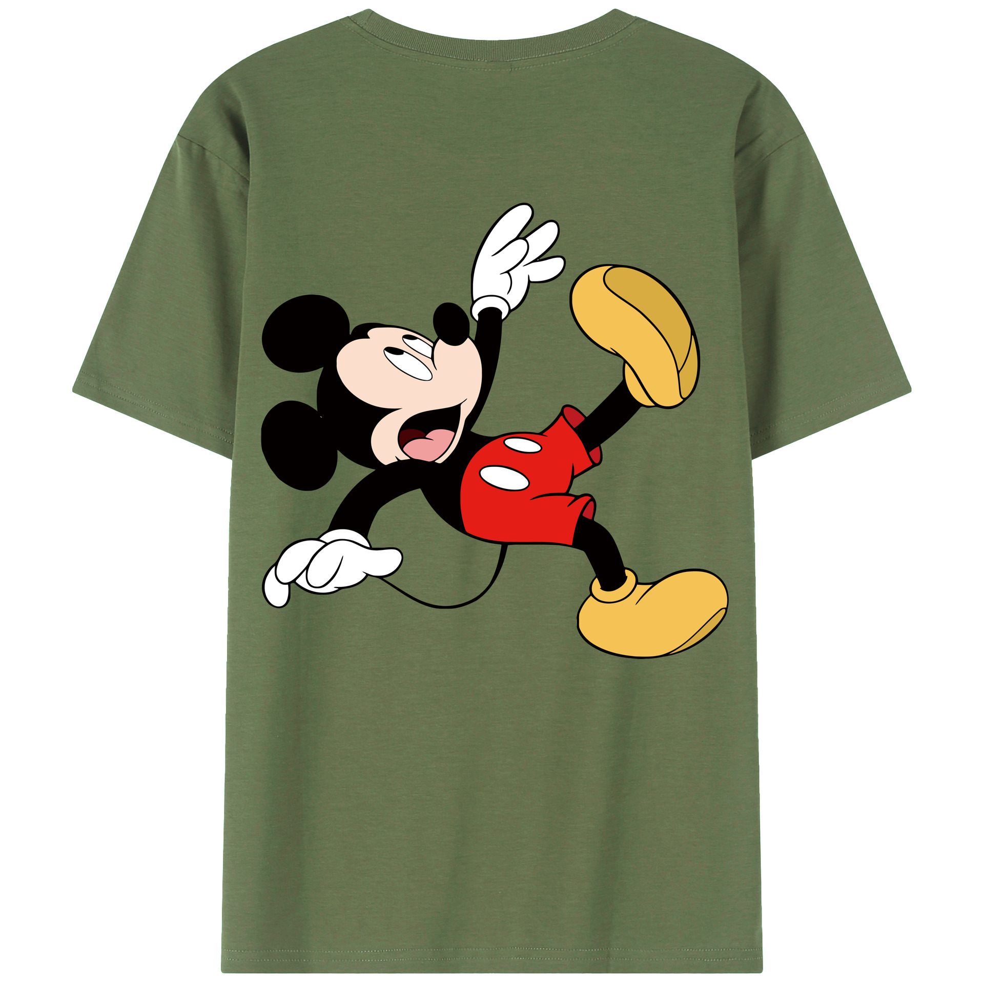 （画像用） ミッキーマウス Mickey Mouse 綿100％ メンズ半袖Tシャツ（バックプリント） 通気性